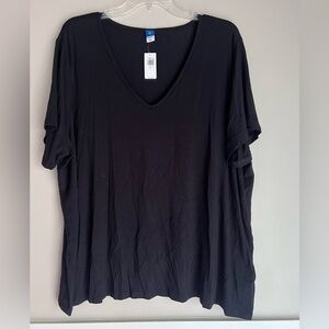 Old Navy Black V-Neck Short Sleeve Tee